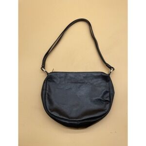 Vintage Etra 1960's Black Leather‎ Purse Handbag Clutch With Shoulder Strap